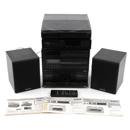 Aiwa separates stacking HiFi system comprising cassette deck FX-W990 ...