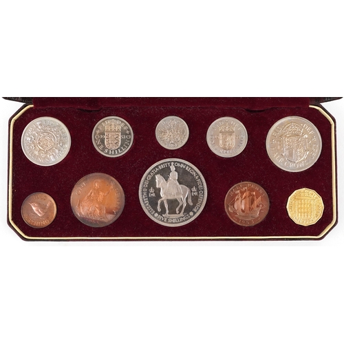 A 1953 Elizabeth II Coronation proof ten coin set with original box ...