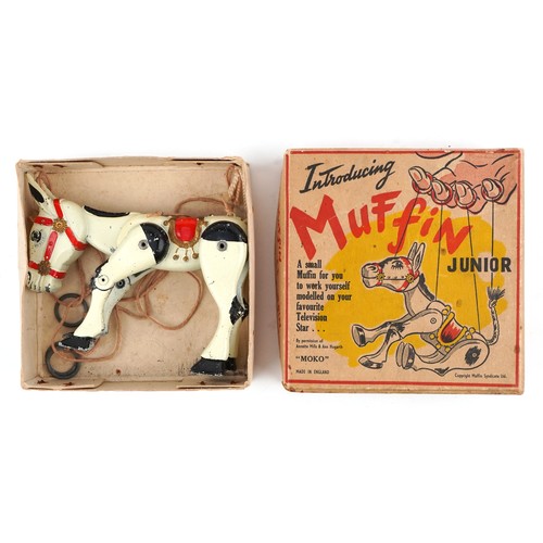 Muffin the Mule Junior Puppet by Moko, 15cm wide, boxed.