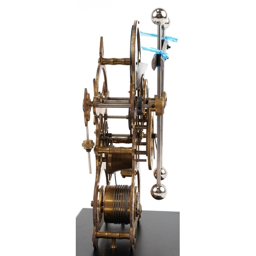 Brass grasshopper design skeleton clock with moon phase dial and ...