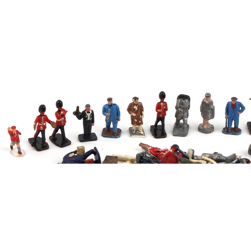 Large collection of miniature hand painted lead figures including ...