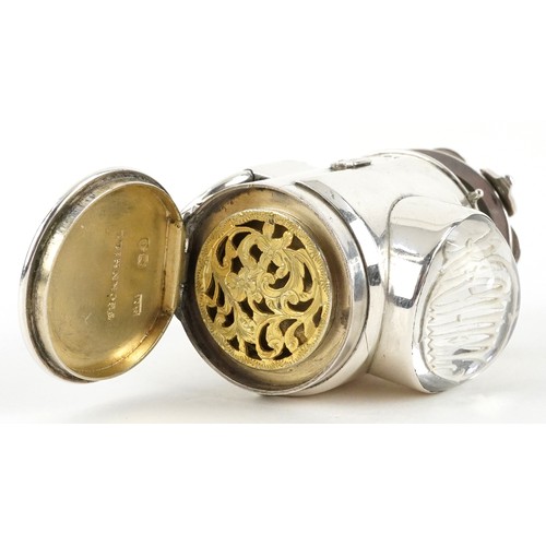  Sampson Mordan & Co., Victorian silver and rock crystal sewing etui/vinaigrette modelled as a police... 