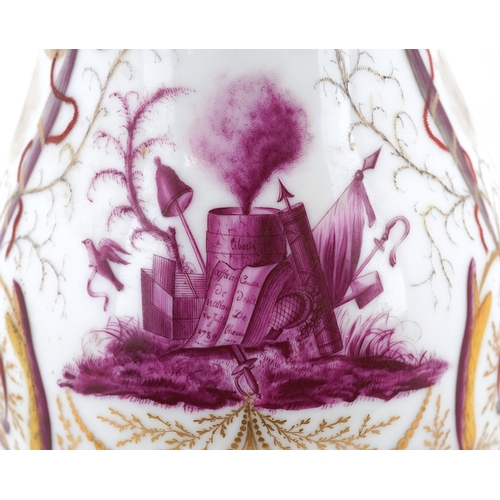 13 - 18th century French porcelain polychrome jug commemorating the French Revolution and Storming of the... 