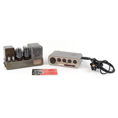 Audio equipment comprising Quad Audio 22 control unit and Quad II power amplifier with instructions.