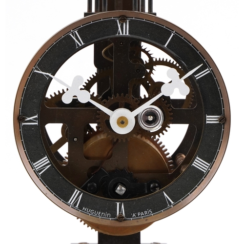 Unusual French swinging pendulum clock, the chapter ring inscribed ...