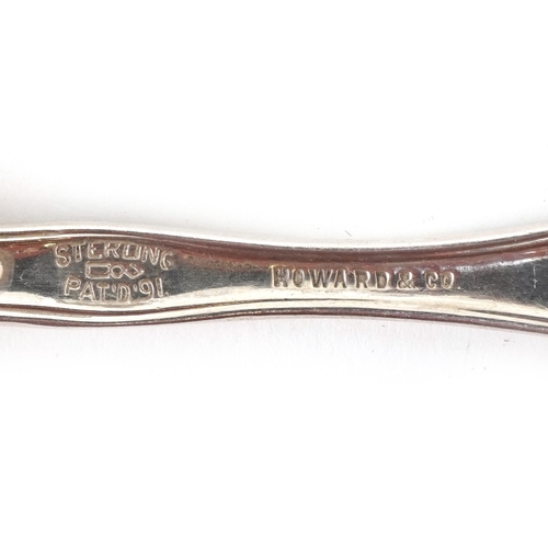 Three American sterling silver spoons, each with embossed floral ...