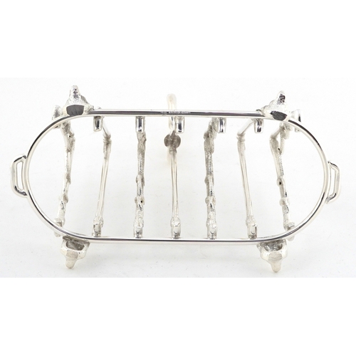 Hunting interest six slice toast rack raised on fox head feet, 20cm in ...