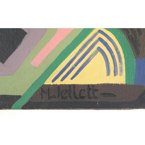  Mainie Jellett (1897-1944) - Abstract composition, Irish gouache on canvas, unframed, 35.5cm x 25.5c... 
