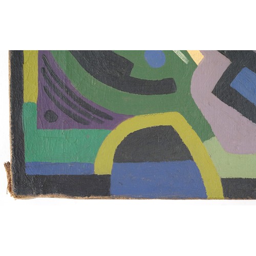  Mainie Jellett (1897-1944) - Abstract composition, Irish gouache on canvas, unframed, 35.5cm x 25.5c... 