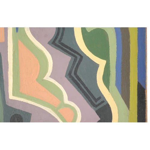  Mainie Jellett (1897-1944) - Abstract composition, Irish gouache on canvas, unframed, 35.5cm x 25.5c... 