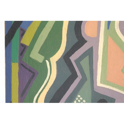  Mainie Jellett (1897-1944) - Abstract composition, Irish gouache on canvas, unframed, 35.5cm x 25.5c... 