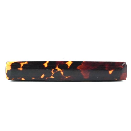  19th century silver piqué work tortoiseshell card case, 10cm x 7.4cm.