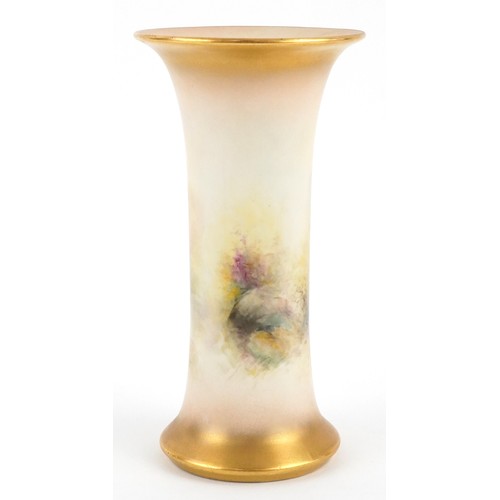  Harry Stinton for Royal Worcester, early 20th century trumpet vase hand painted with Highland cattle... 