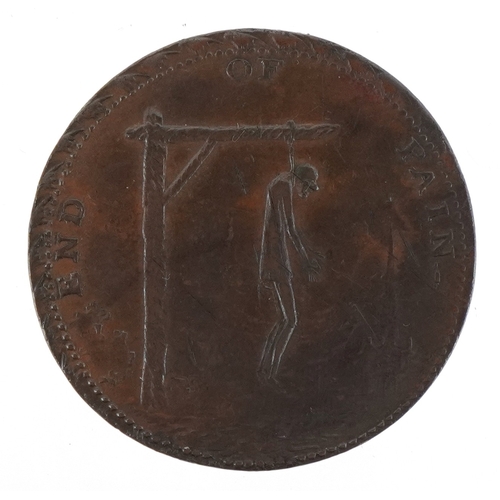 Middlesex Spence 1790s Hanging Man halfpenny copper token inscribed End ...