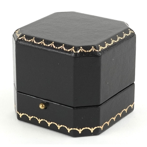 3057 - 9K gold diamond grid cluster ring with diamond set shoulders, size N, 2.9g.