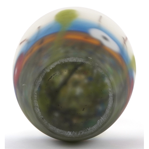 186 - Mihai Topescu, Romanian art glass vase with internal abstract decoration, 46cm high.