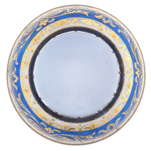 32 - Early 20th century glass bowl hand painted in gilt with scrolling foliage in the style of Moser, 12c... 