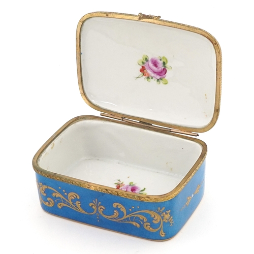 25 - Le Tallec French enamelled trinket box with hand painted and gilded with floral decoration, 10.5cm w... 