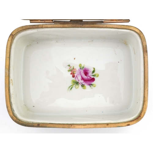25 - Le Tallec French enamelled trinket box with hand painted and gilded with floral decoration, 10.5cm w... 