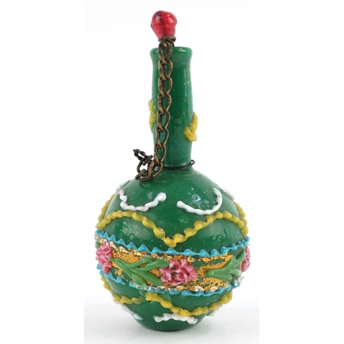 36 - Antique Venetian glass scent bottle, 7cm high.