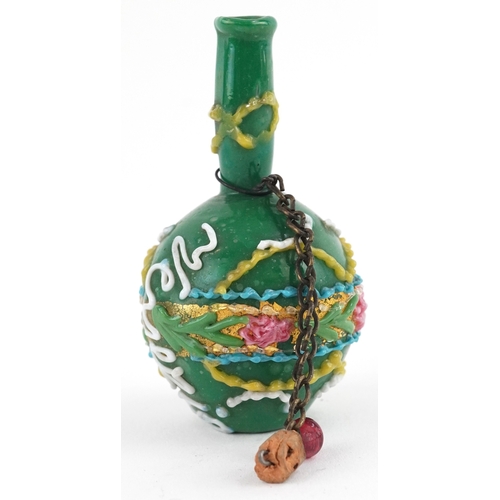 36 - Antique Venetian glass scent bottle, 7cm high.