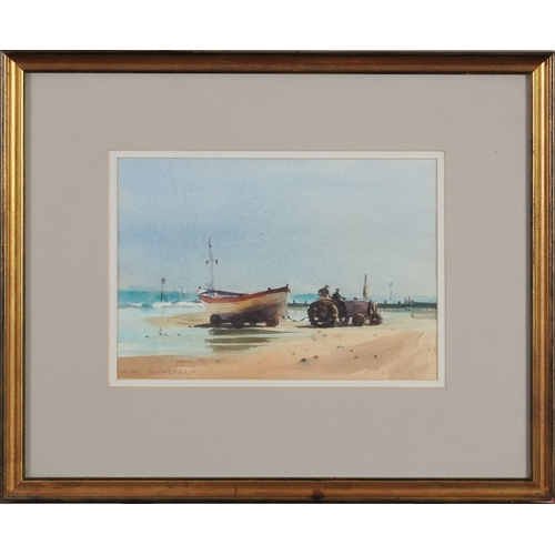 2132 - Alan Runagall - Bringing in the boat, Cromer, 20th century British school watercolour on paper, sign... 