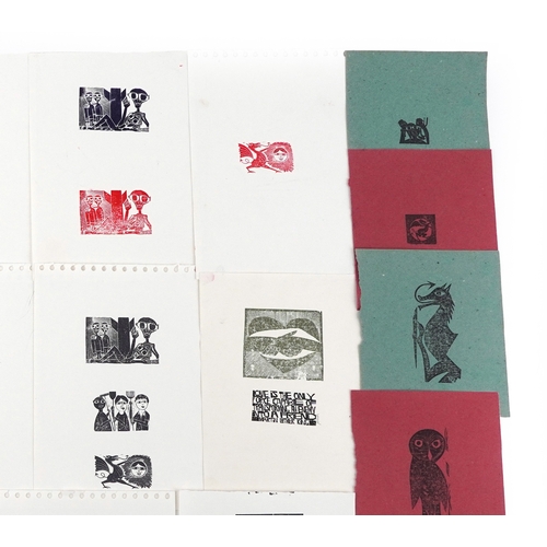 2146 - After Peter Paul Piech - Collection of linocut prints, some bearing signatures, the largest 30cm x 2... 