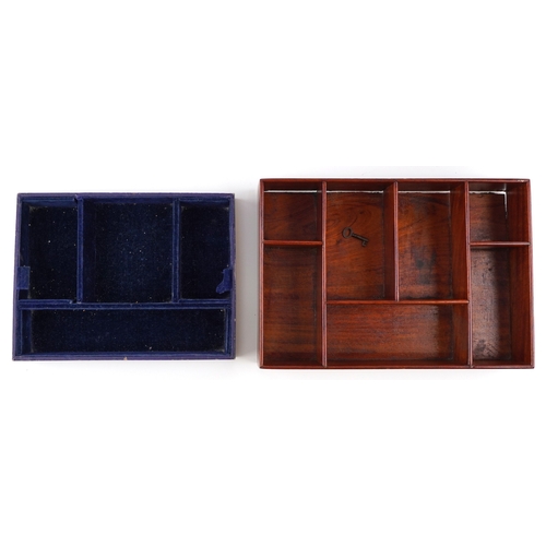 2581 - Victorian Tunbridge Ware inlaid workbox and one other Victorian workbox with brass inlay, housing a ... 