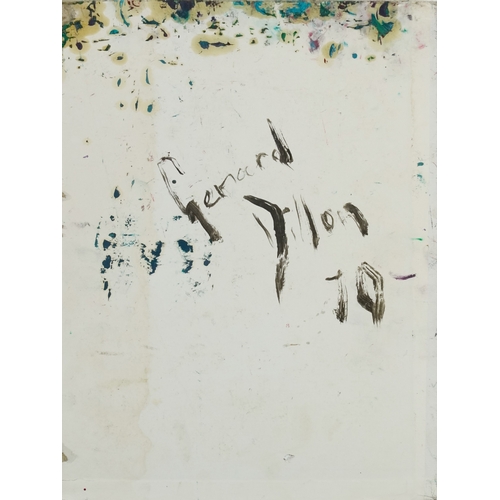 2147 - Abstract coastal scene, 20th century oil on board, bearing signature G Dillon, 39cm x 30cm.