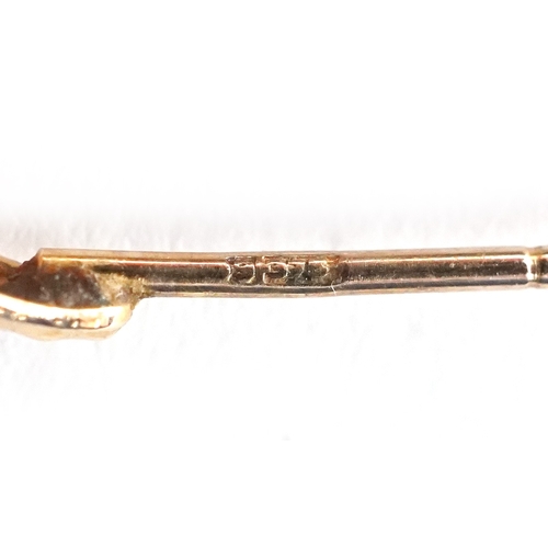 3040 - Pair of 9ct gold naturalistic half hoop earrings, 2.2cm high, total 2.7g.