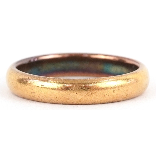 3017 - 22ct gold wedding band, Birmingham 1927, size O, 5.6g.