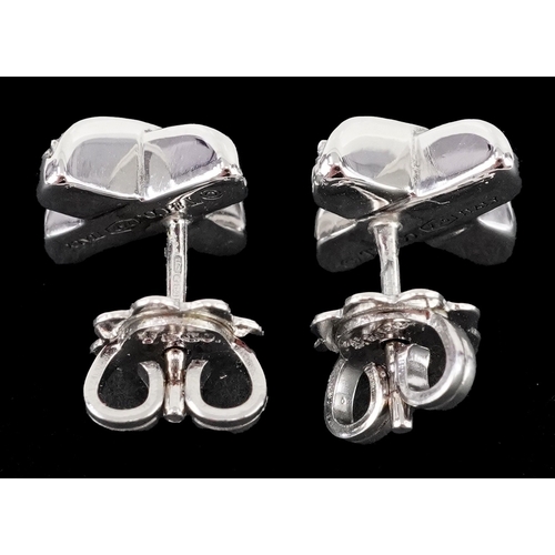3003 - Tiffany & Co., pair of 18ct white gold diamond cluster stud earrings, 8.6mm in diameter, total 5.5g,... 