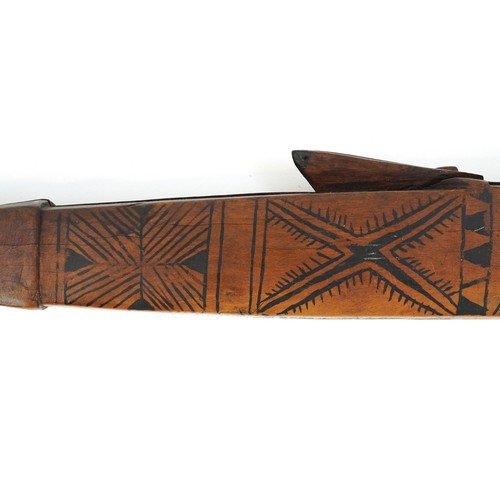 401 - Tribal interest Napa dance wand/club, possibly from the Santa Cruz Solomon Islands, hand painted wit... 