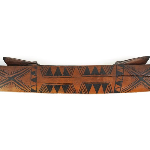 401 - Tribal interest Napa dance wand/club, possibly from the Santa Cruz Solomon Islands, hand painted wit... 