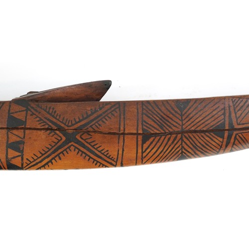 401 - Tribal interest Napa dance wand/club, possibly from the Santa Cruz Solomon Islands, hand painted wit... 