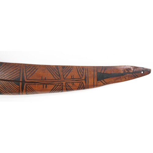 401 - Tribal interest Napa dance wand/club, possibly from the Santa Cruz Solomon Islands, hand painted wit... 