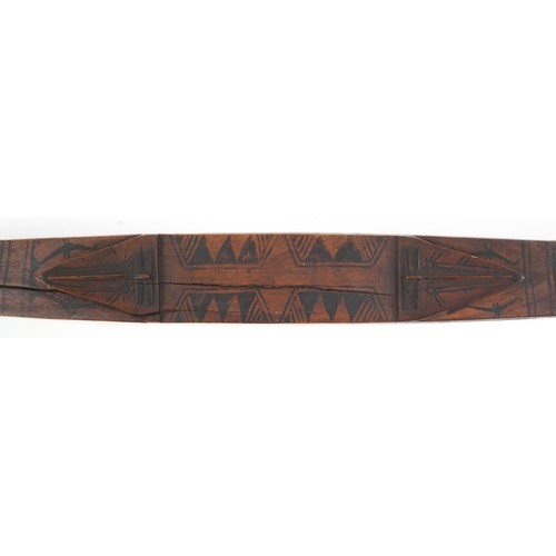 401 - Tribal interest Napa dance wand/club, possibly from the Santa Cruz Solomon Islands, hand painted wit... 