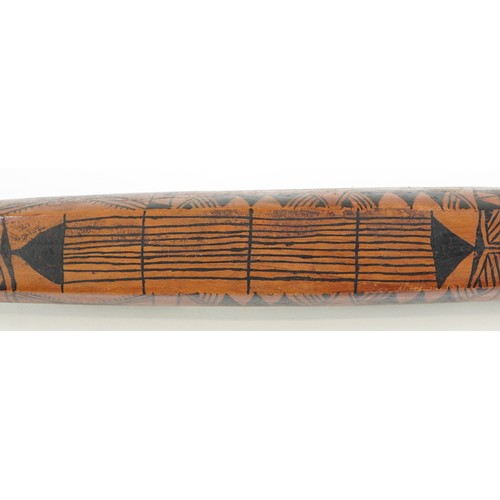 401 - Tribal interest Napa dance wand/club, possibly from the Santa Cruz Solomon Islands, hand painted wit... 