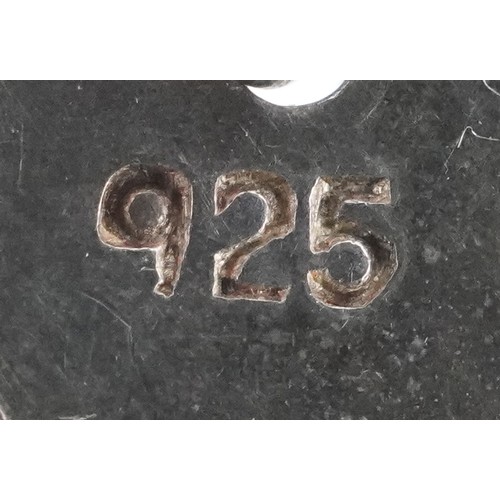 3060 - Tiffany & Co., a sterling silver star shaped split ring and love heart charm on a broken necklace, 3... 