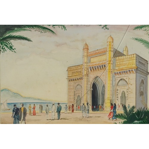 2165 - G W Saville - Indian festival and temple, two 20th century watercolours on paper, pencil signed, gla... 