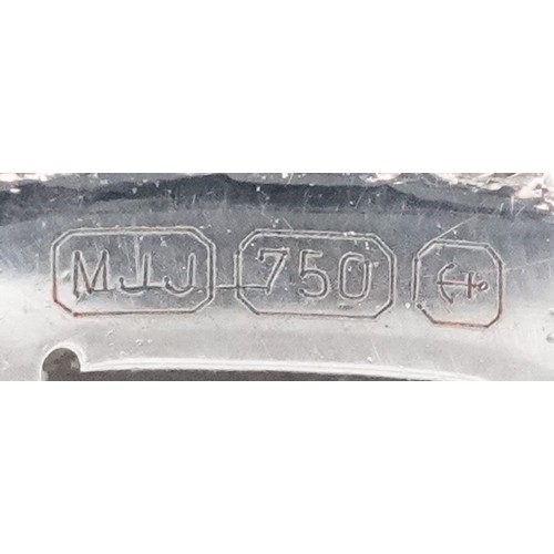 3001 - Lionel Messi 2022 World Cup ring, 18ct white gold and enamel having a clear sapphire head enclosing ... 