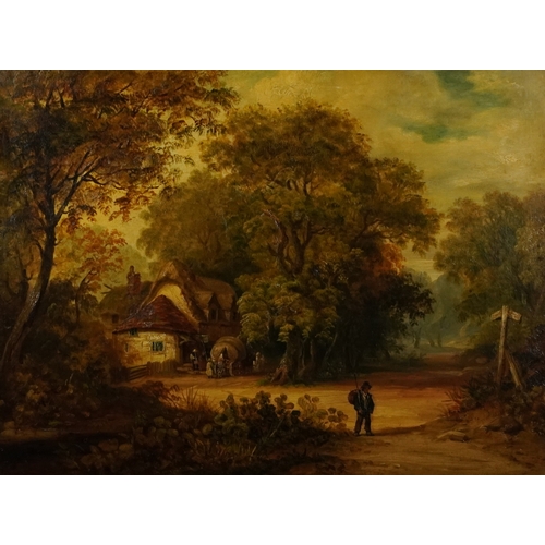 2151A - Pair of landscapes, 19th century continental school, oil on canvas, within giltwood and gesso frames... 