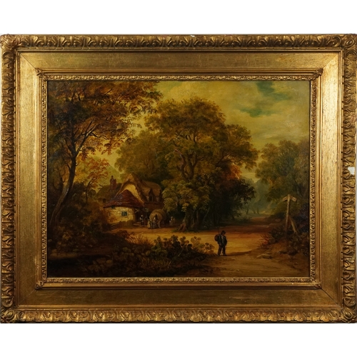 2151A - Pair of landscapes, 19th century continental school, oil on canvas, within giltwood and gesso frames... 