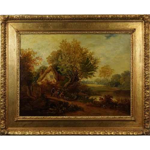 2151A - Pair of landscapes, 19th century continental school, oil on canvas, within giltwood and gesso frames... 