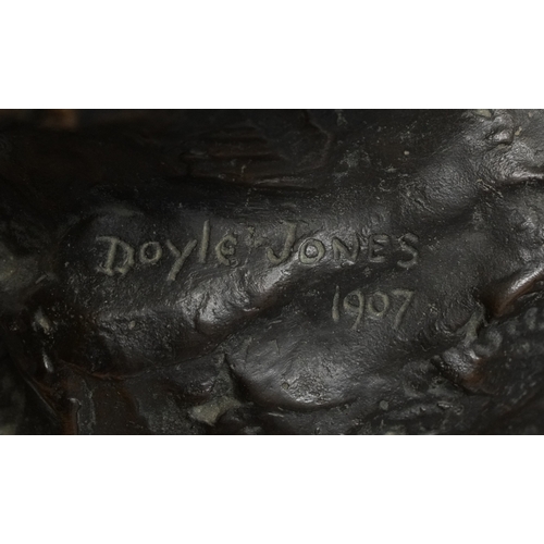 1 - Francis William Doyle Jones (1873-1938) bronze figure of a seated nude female, raised on a naturalis... 