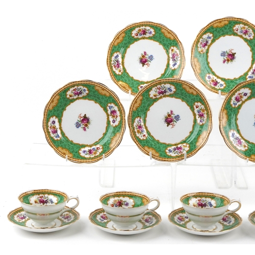 1054 - Grosvenor china teacups and saucers in the Sandringham pattern together with Paragon teacups and sau... 