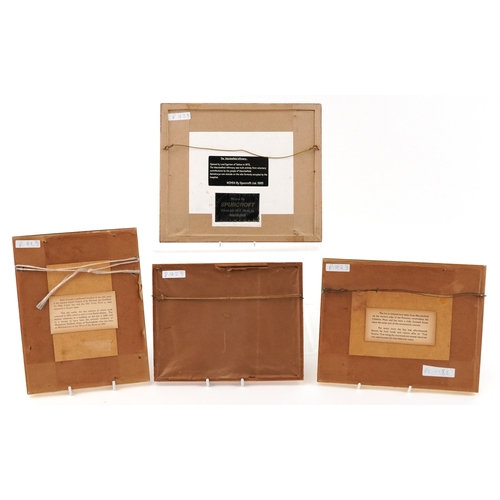 53 - Four mid century B W A Macclesfield woven silk pictures comprising Old Macclesfield, The Gap House a... 