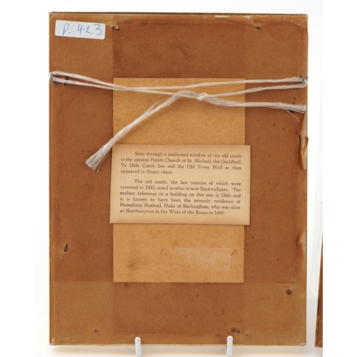 53 - Four mid century B W A Macclesfield woven silk pictures comprising Old Macclesfield, The Gap House a... 