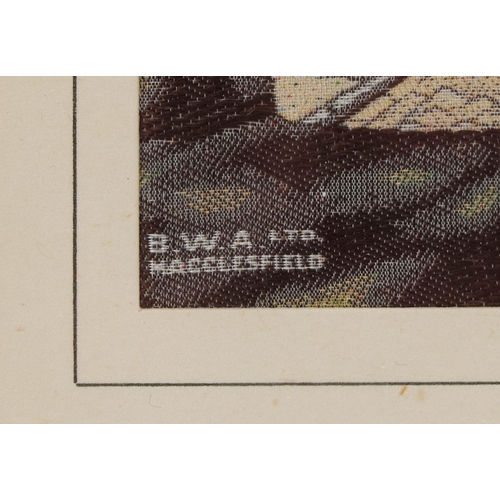 53 - Four mid century B W A Macclesfield woven silk pictures comprising Old Macclesfield, The Gap House a... 