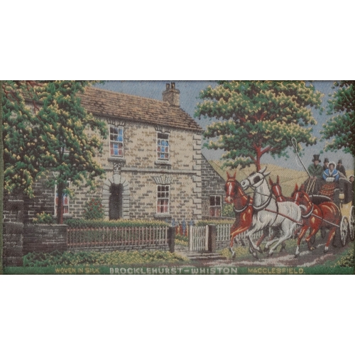 53 - Four mid century B W A Macclesfield woven silk pictures comprising Old Macclesfield, The Gap House a... 